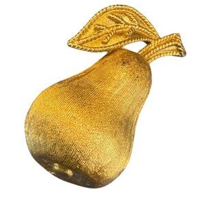 Vintage Signed Trifari Gold Tone Sm Pear Brooch Pin MCM -style Estate jewelry